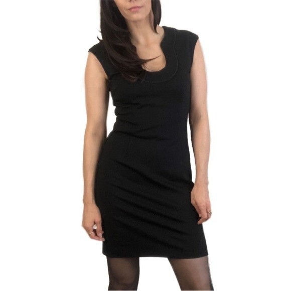 Trina Turk Black Sleeveless Sheath Dress Scoop Neck 4 - Picture 2 of 10